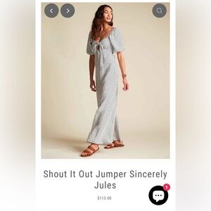 Billabong & sincerely Jules collab White and Black Patterned Jumpsuit